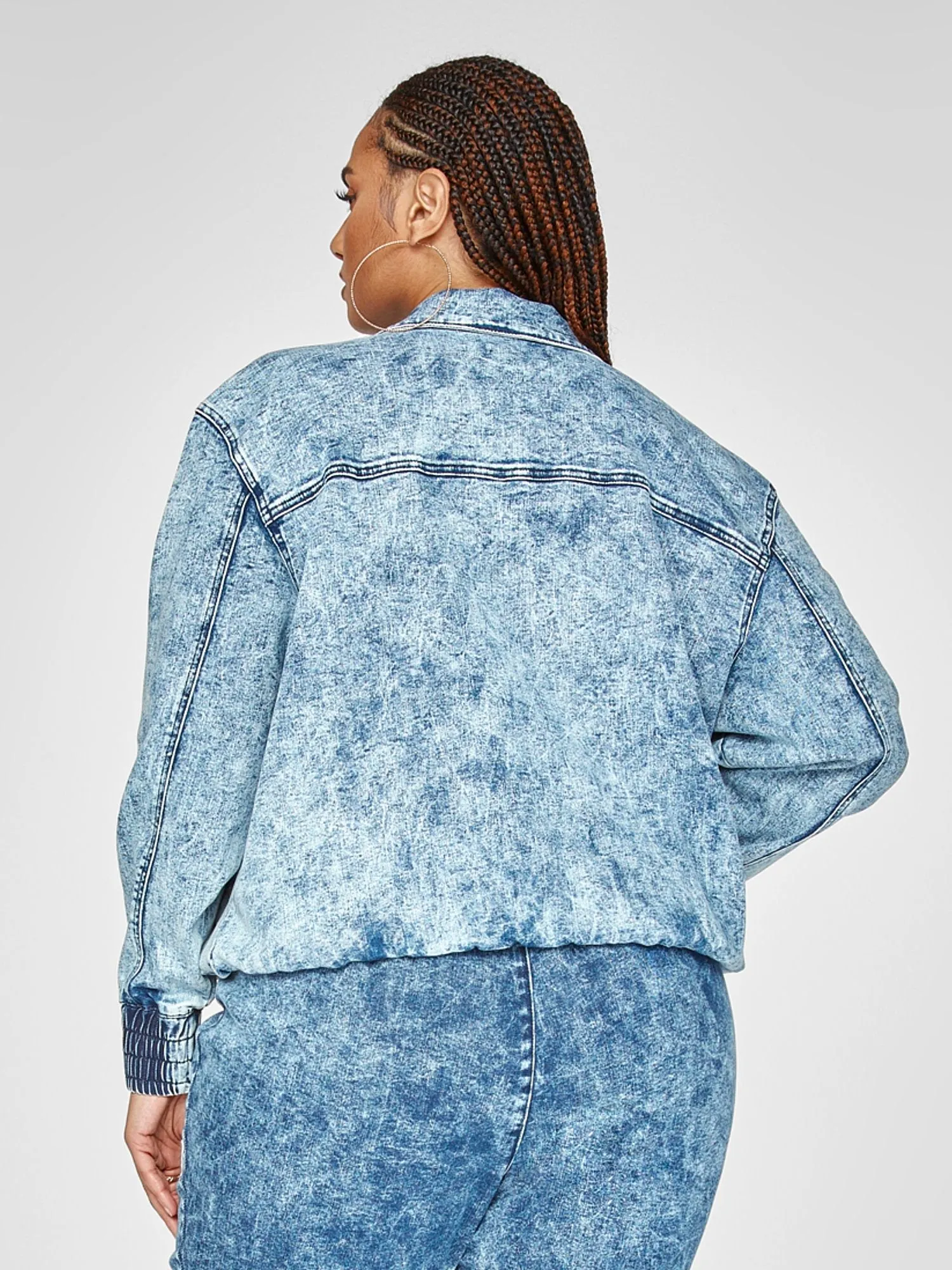 Fashion To Figure - Elissa Acid Wash Denim Jacket