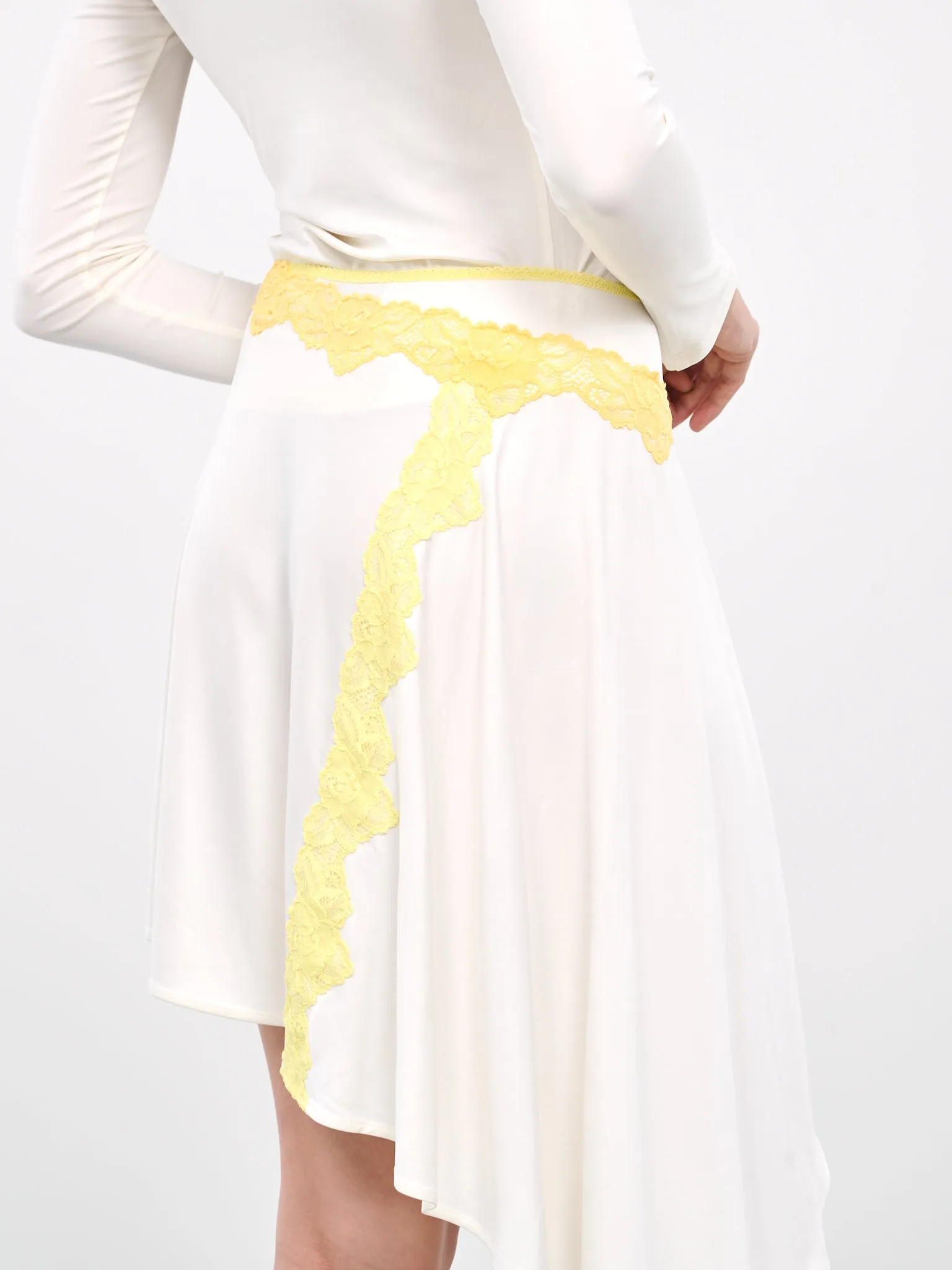 Lace Trim Asymmetric Napkin Skirt (SK003-COCO-MILK)